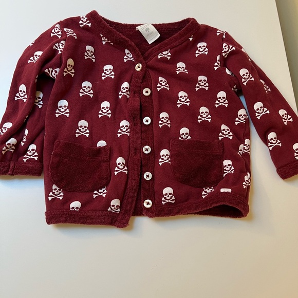 kate quinn Other - Kate Quinn Red Cardigan with Skull and Crossbones Design and Terry Pockets 18-24